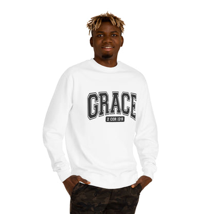 Grace Crewneck Sweatshirt – 'GRACE' 2 Cor 12:9 Christian Pullover