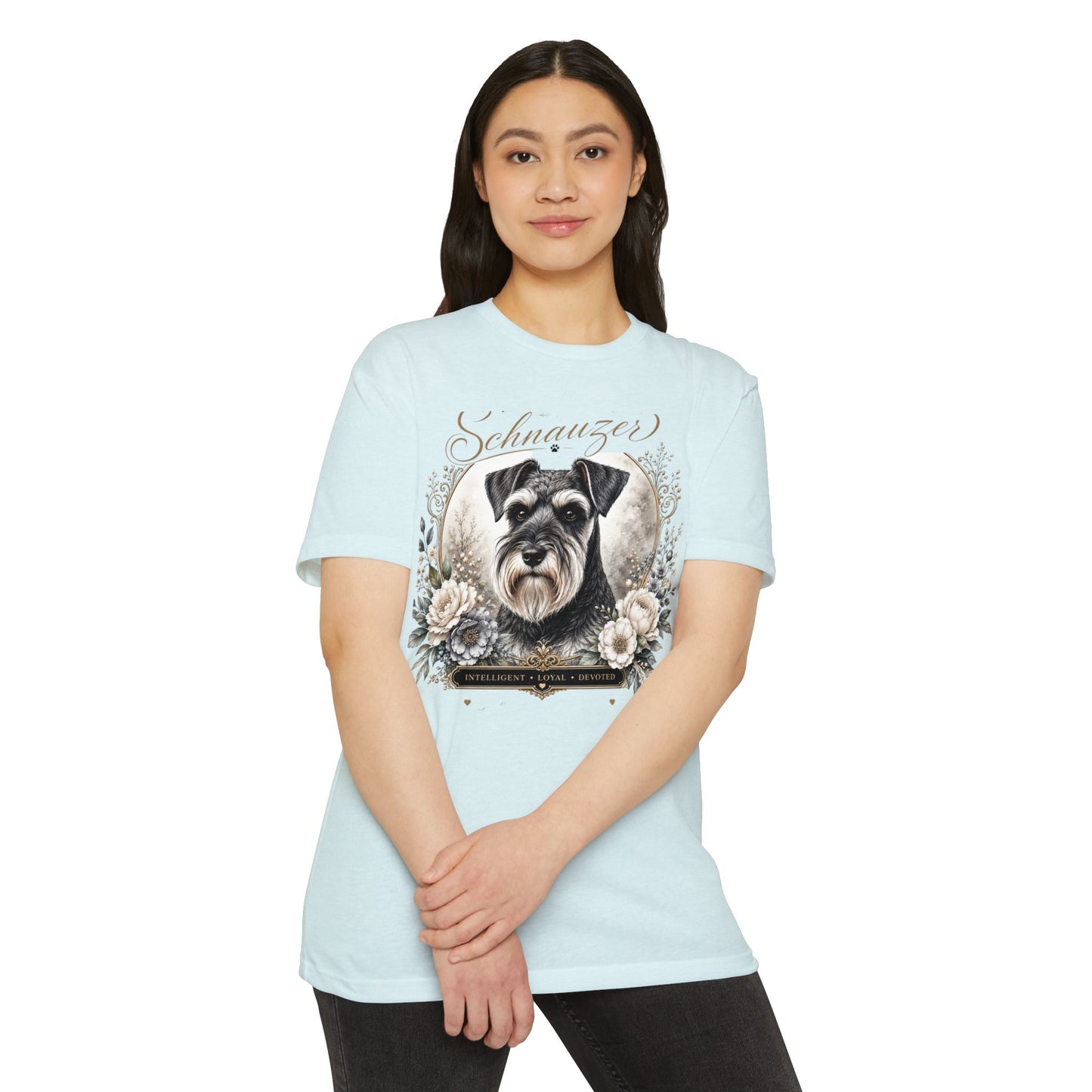 Schnauzer Floral Portrait T-Shirt