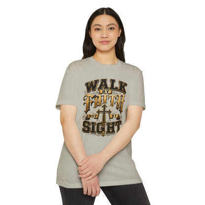 Walk By Faith T-Shirt — Christian Cross Inspirational Graphic Tee