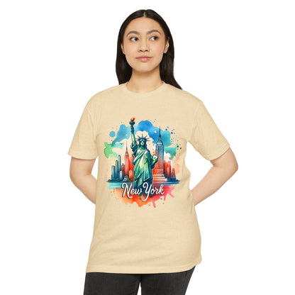 New York Watercolor Statue of Liberty T-Shirt