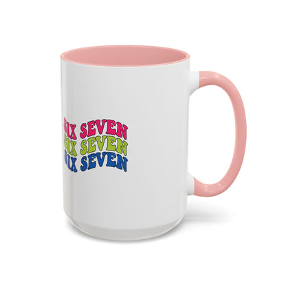Six Seven Retro Accent Coffee Mug — Colorful 11/15oz Ceramic Tea Cup