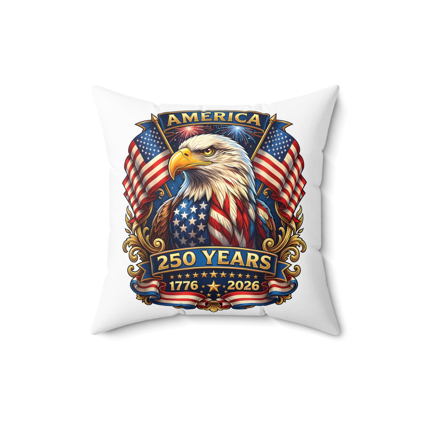 250 Years America Eagle Throw Pillow — Patriotic 1776–2026 Decorative Pillow