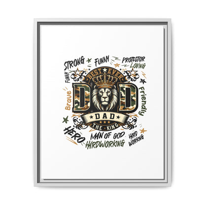 Framed Matte Canvas 'Best Ever DAD' Wall Art – Lion King Design, Father’s Day Gift