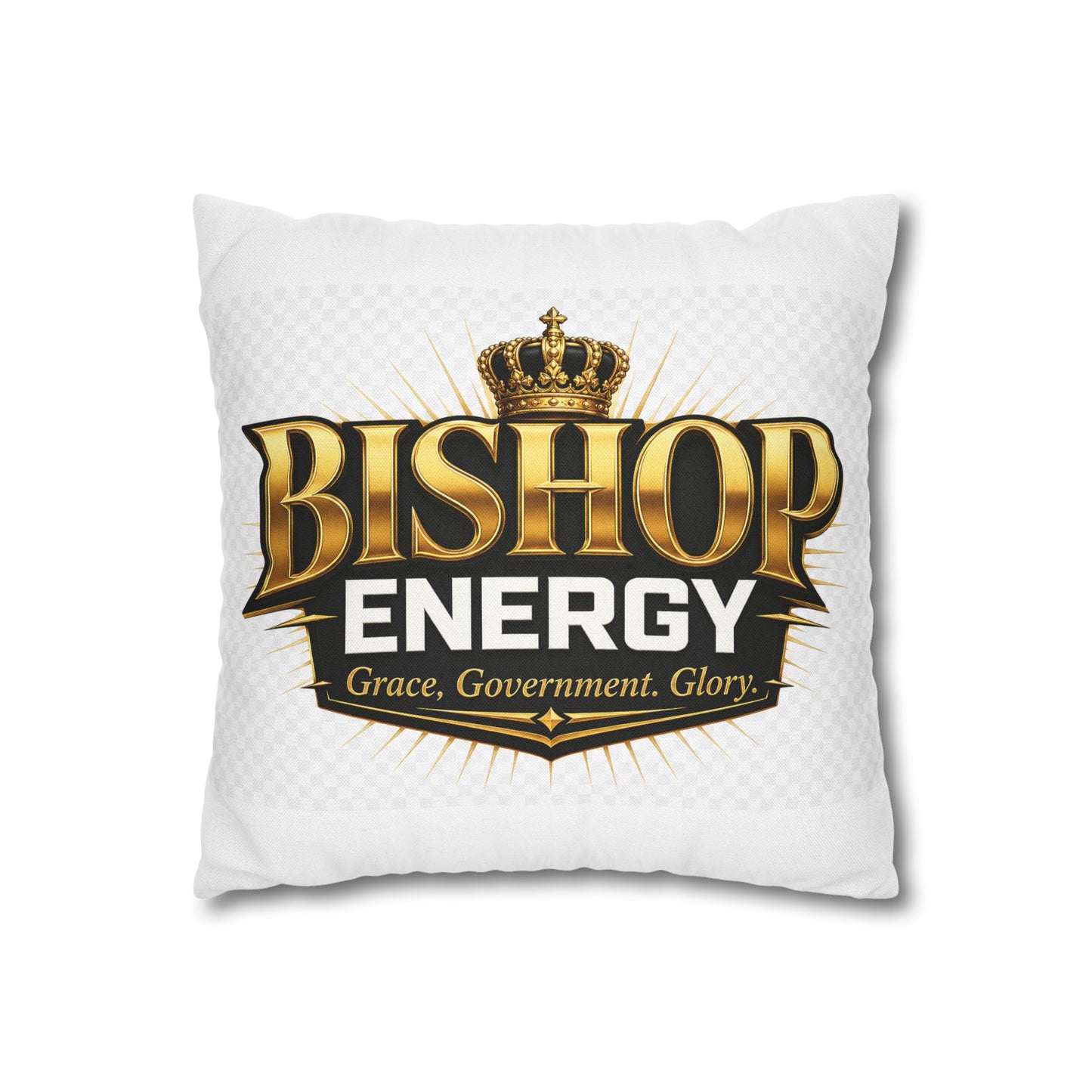Bishop Energy Decorative Pillowcase — 'BISHOP ENERGY' Crown Logo