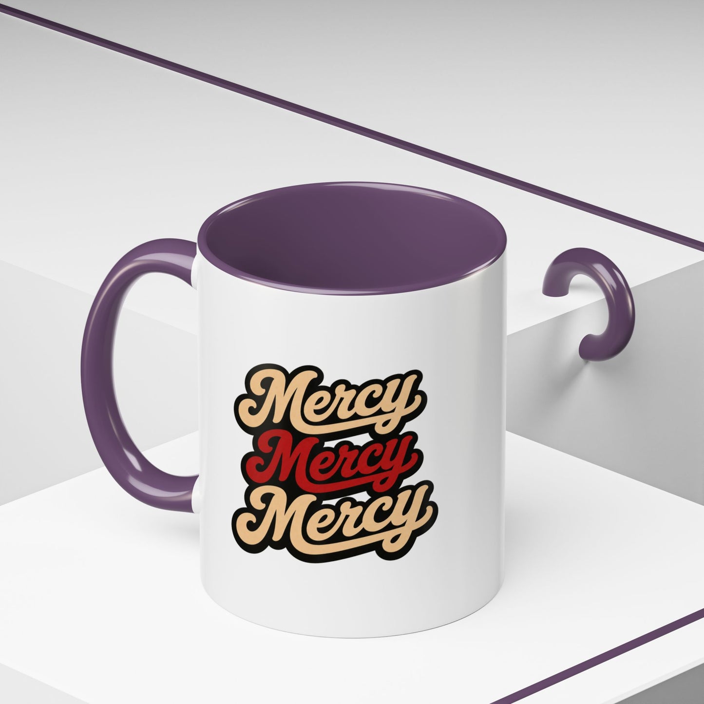 Mercy Mercy Mercy Retro Script Accent Coffee Mug — 11/15oz