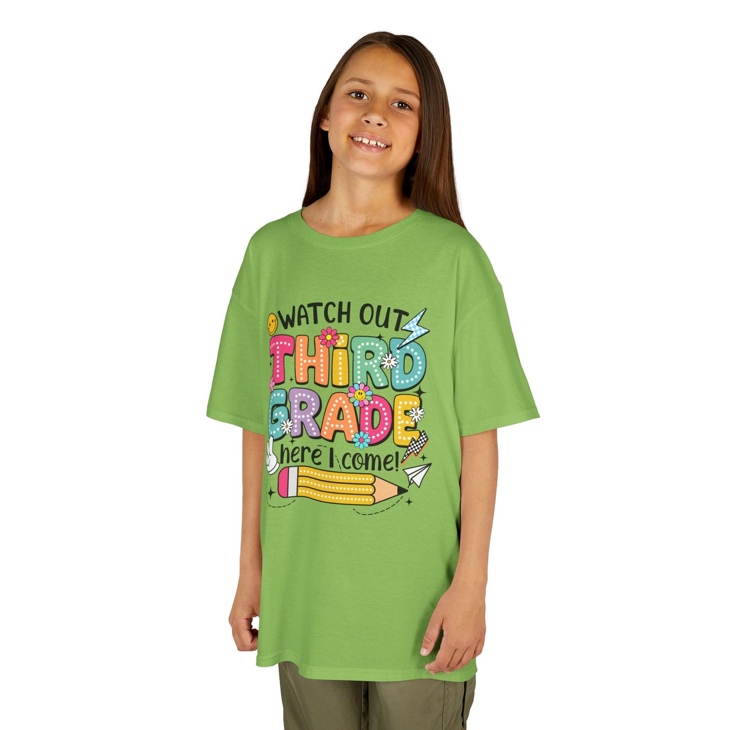 Third Grade Back to School Kids Tee — "Watch Out Third Grade Here I Come"