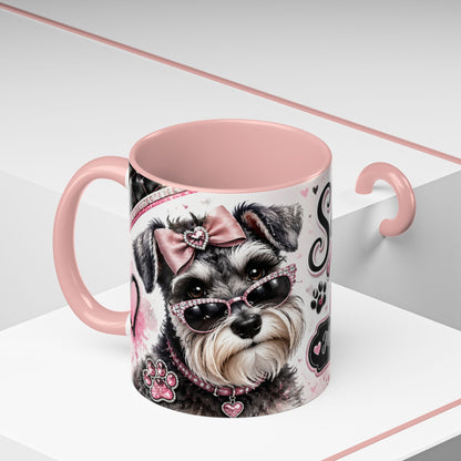 Schnauzer Mom Coffee Mug — "Messy Beard, Big Heart" Accent 11/15oz
