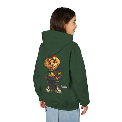 Youth Hoodie — Black Excellence Bear Graphic Sweatshirt (Kids)