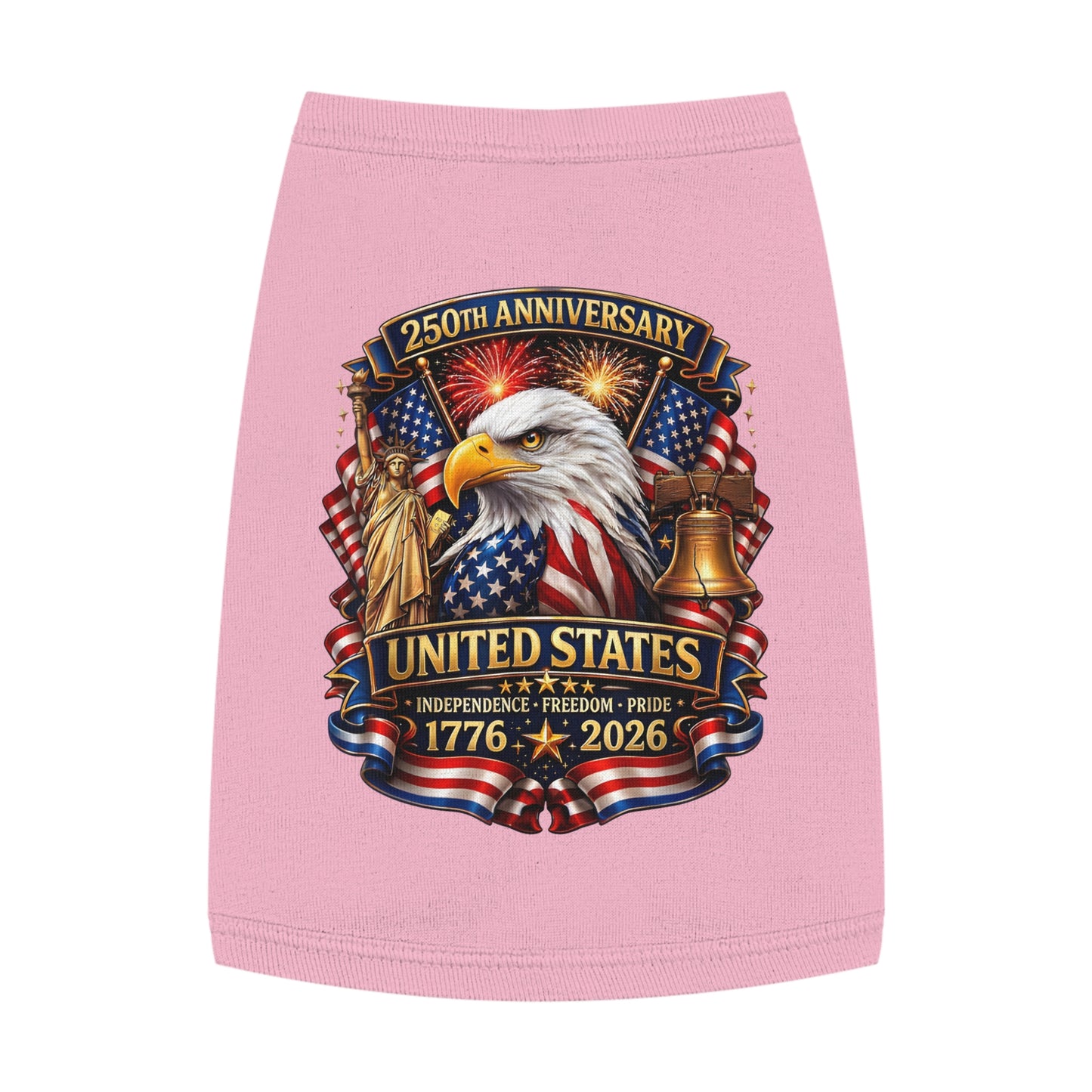 Patriotic Pet Tank Top – 250th Anniversary United States 1776-2026 Eagle Design