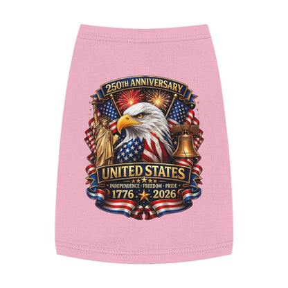 Patriotic Pet Tank Top – 250th Anniversary United States 1776-2026 Eagle Design