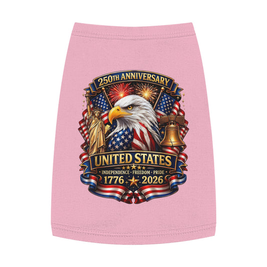 Patriotic Pet Tank Top – 250th Anniversary United States 1776-2026 Eagle Design