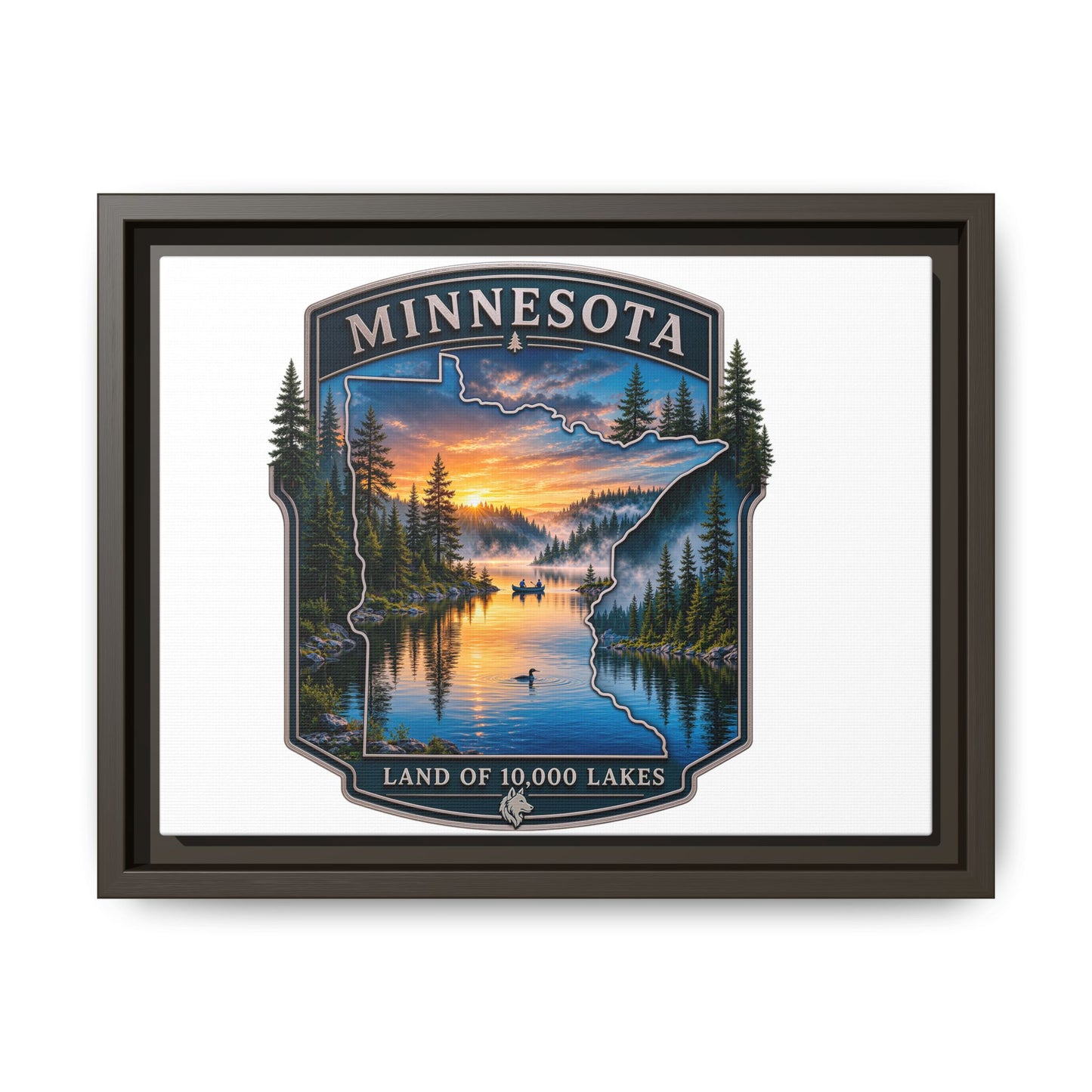 Minnesota Lakes Matte Canvas Print (Framed) — 'Land of 10,000 Lakes' Scenic Wall Art