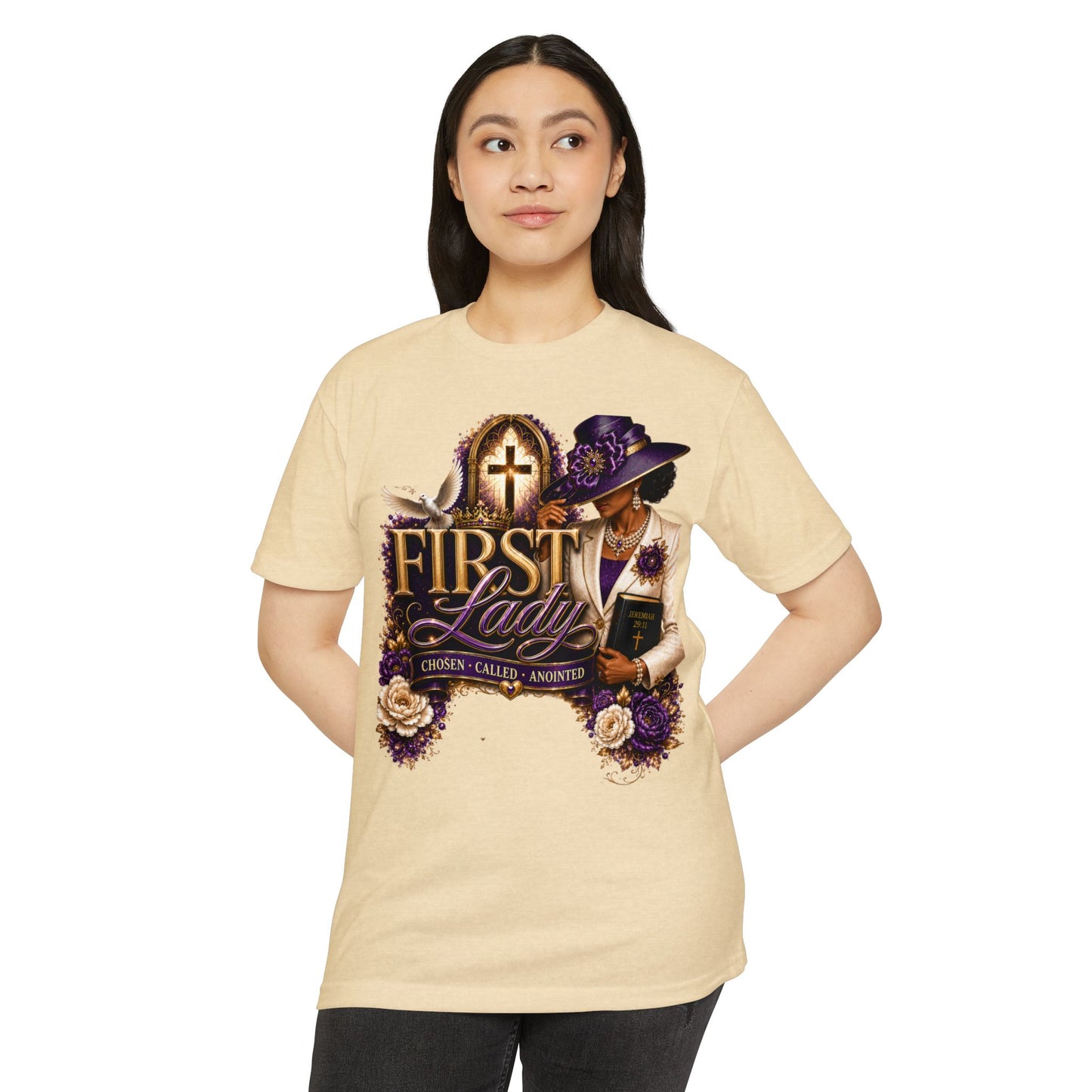 First Lady Christian T-Shirt — "Chosen • Called • Anointed" Faith Graphic Tee