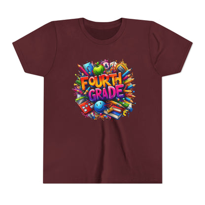 Fourth Grade Youth T‑Shirt – Colorful School Supplies Back to School Tee