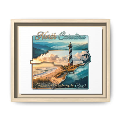 North Carolina Matte Canvas Wall Art — "From Mountains to Coast" Framed Print