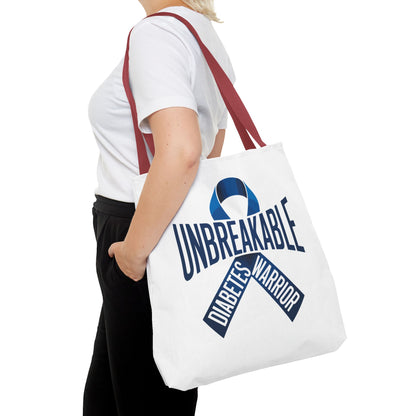 Diabetes Warrior Unbreakable Tote Bag – Blue Awareness Ribbon All-Over Print