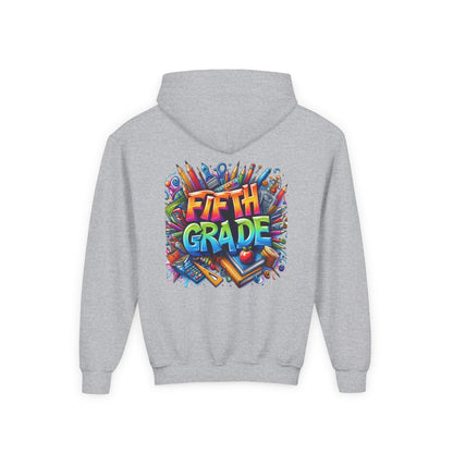 Fifth Grade Kids Hoodie - Colorful School Supplies Back-to-School Sweatshirt