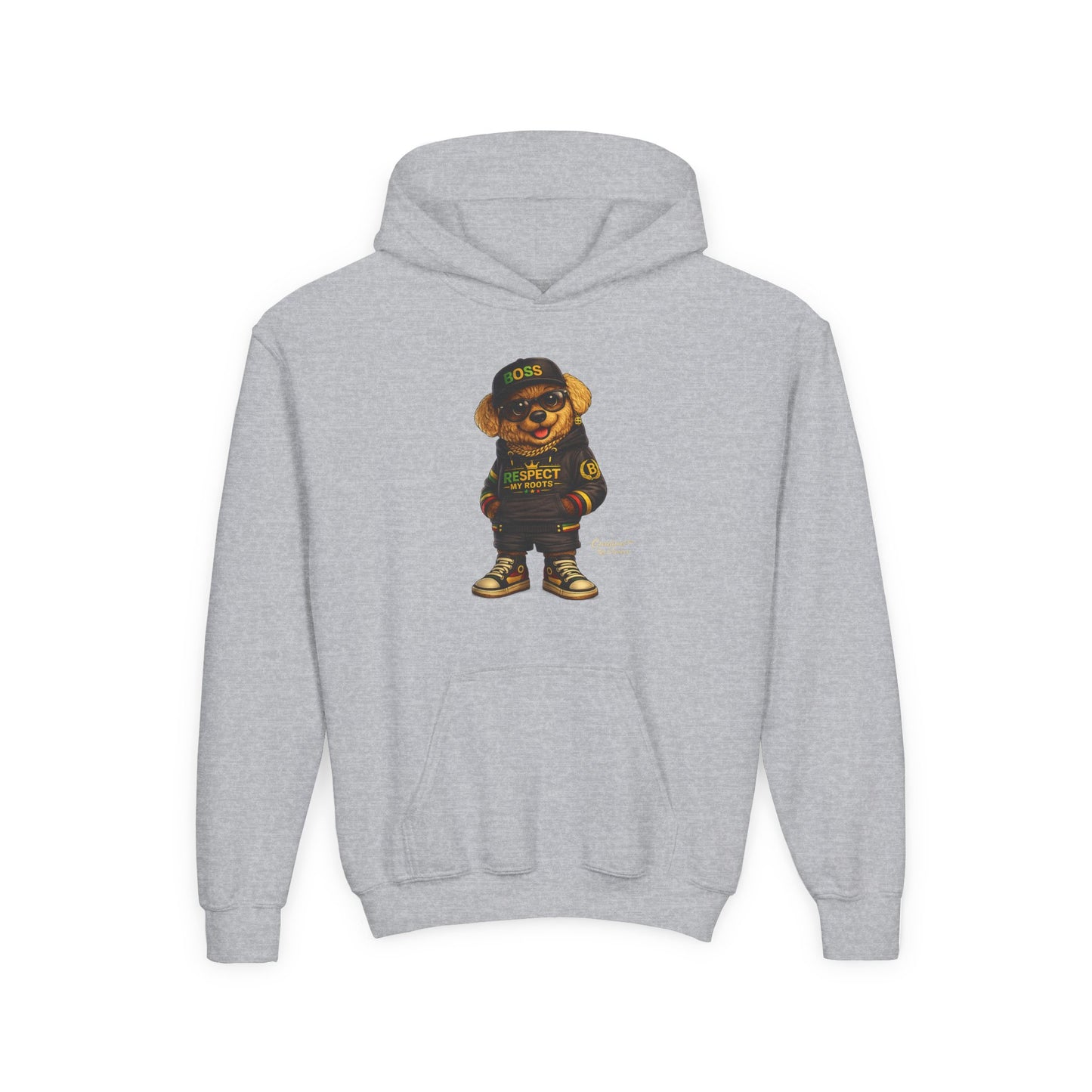Youth Hoodie — Cool Bear 'Boss' Streetwear Design