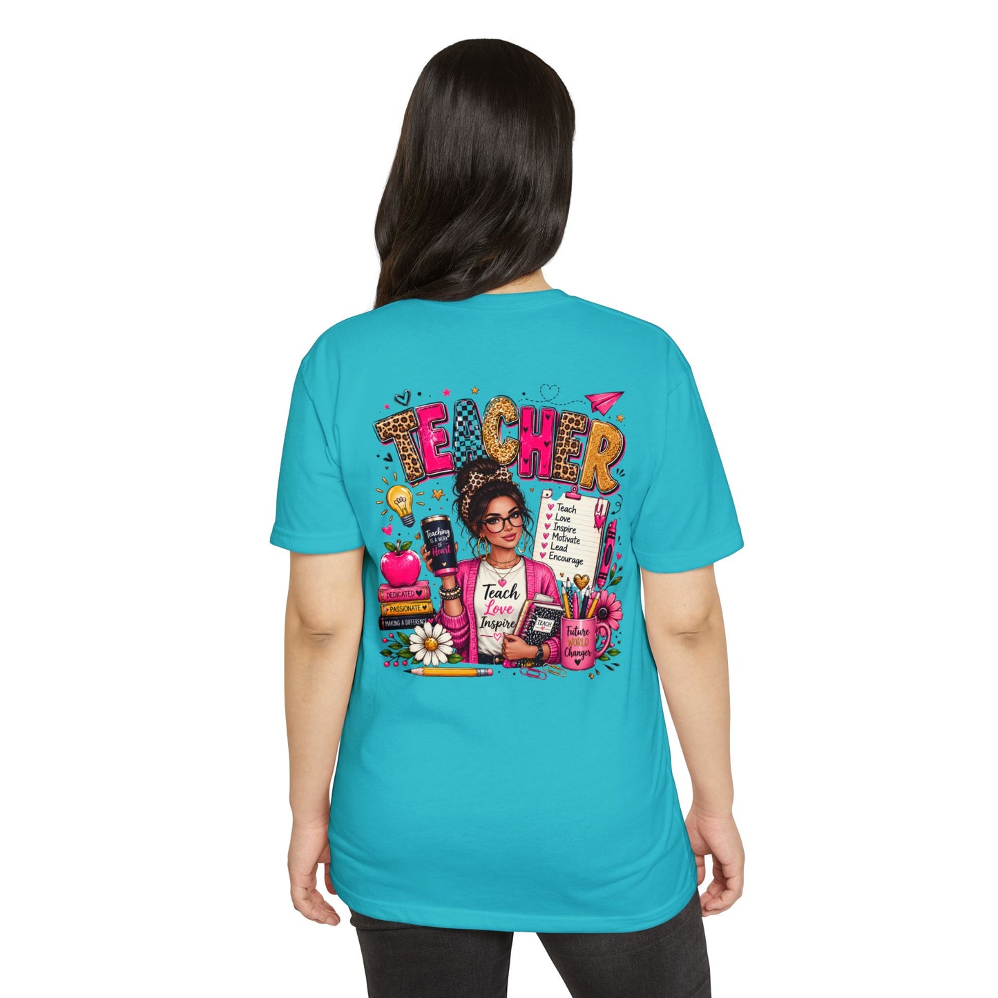 Teacher Graphic T-Shirt — Teach, Love, Inspire Design