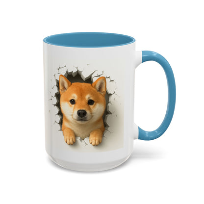 Shiba Inu Peeking Accent Coffee Mug – Cute Dog Lover Gift (11oz, 15oz)