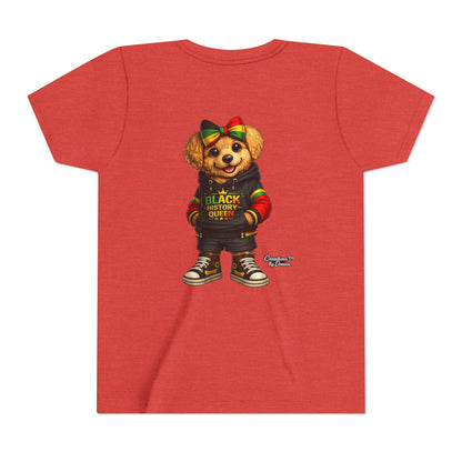 Youth Tee — Black History Queen Bear Graphic T-Shirt