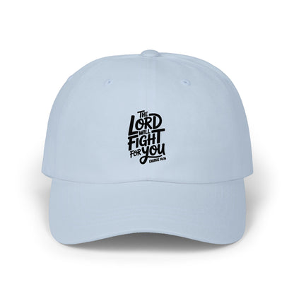 Religious Dad Cap — “The Lord Will Fight For You” Embroidered Baseball Hat