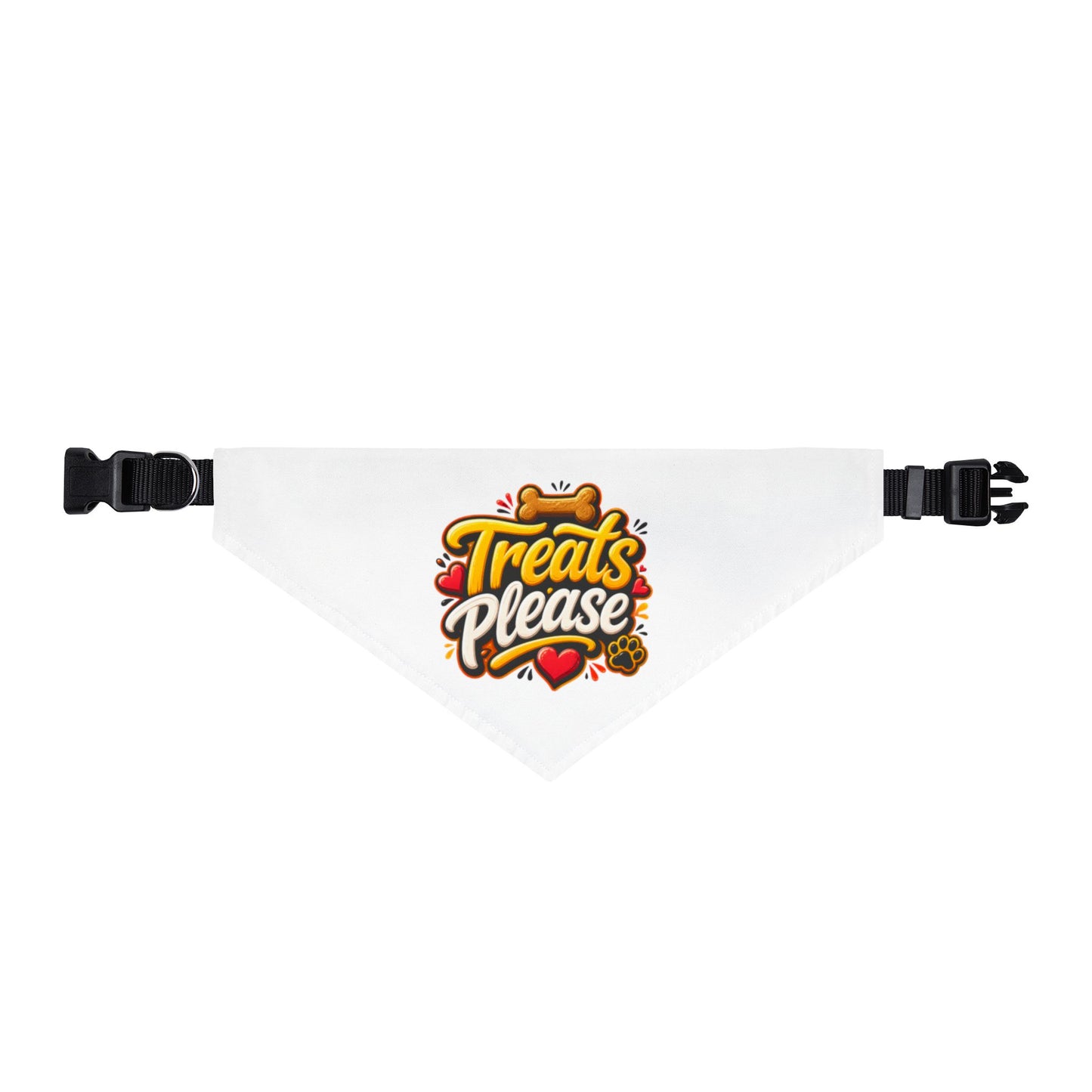 Clip-on Pet Bandana — "Treats Please" Cute Dog Collar Accessory