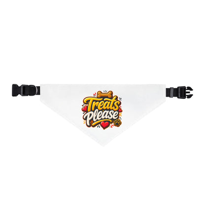 Clip-on Pet Bandana — "Treats Please" Cute Dog Collar Accessory