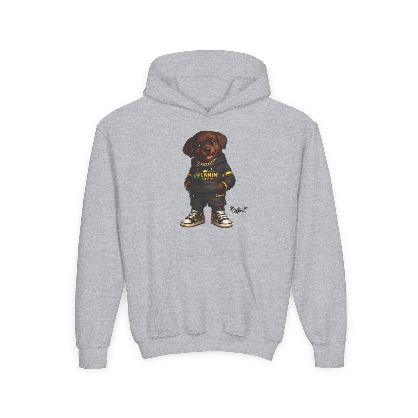 Youth Melanin Pup Hoodie – Cute Rottweiler Cartoon Sweatshirt