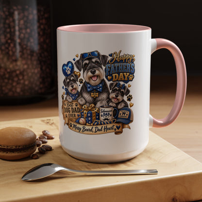 Father's Day Dog Dad Coffee Mug — "Happy Father's Day" Accent Mug (11/15oz)