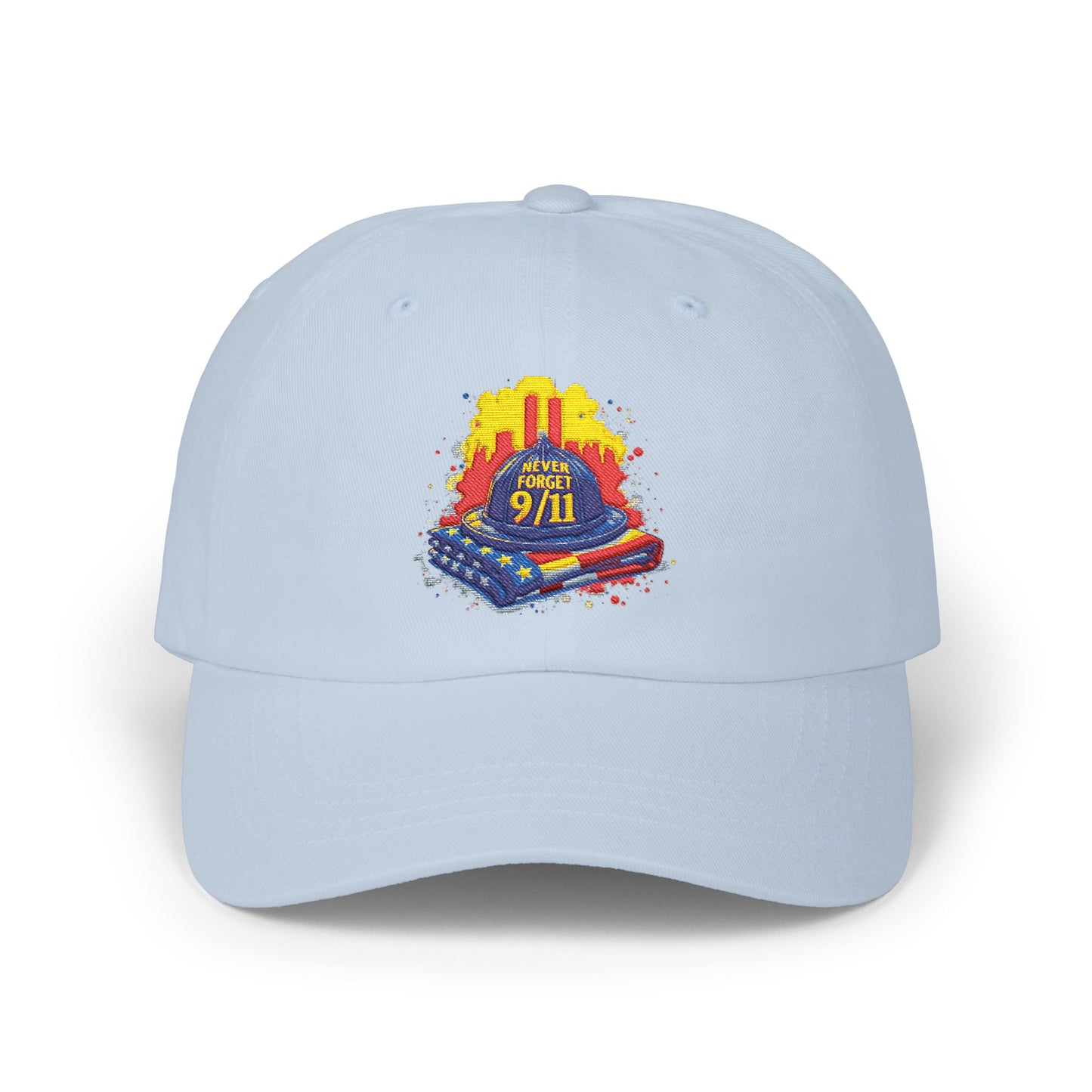 Dad Cap – 9/11 Tribute Firefighter Helmet & American Flag Embroidered Hat