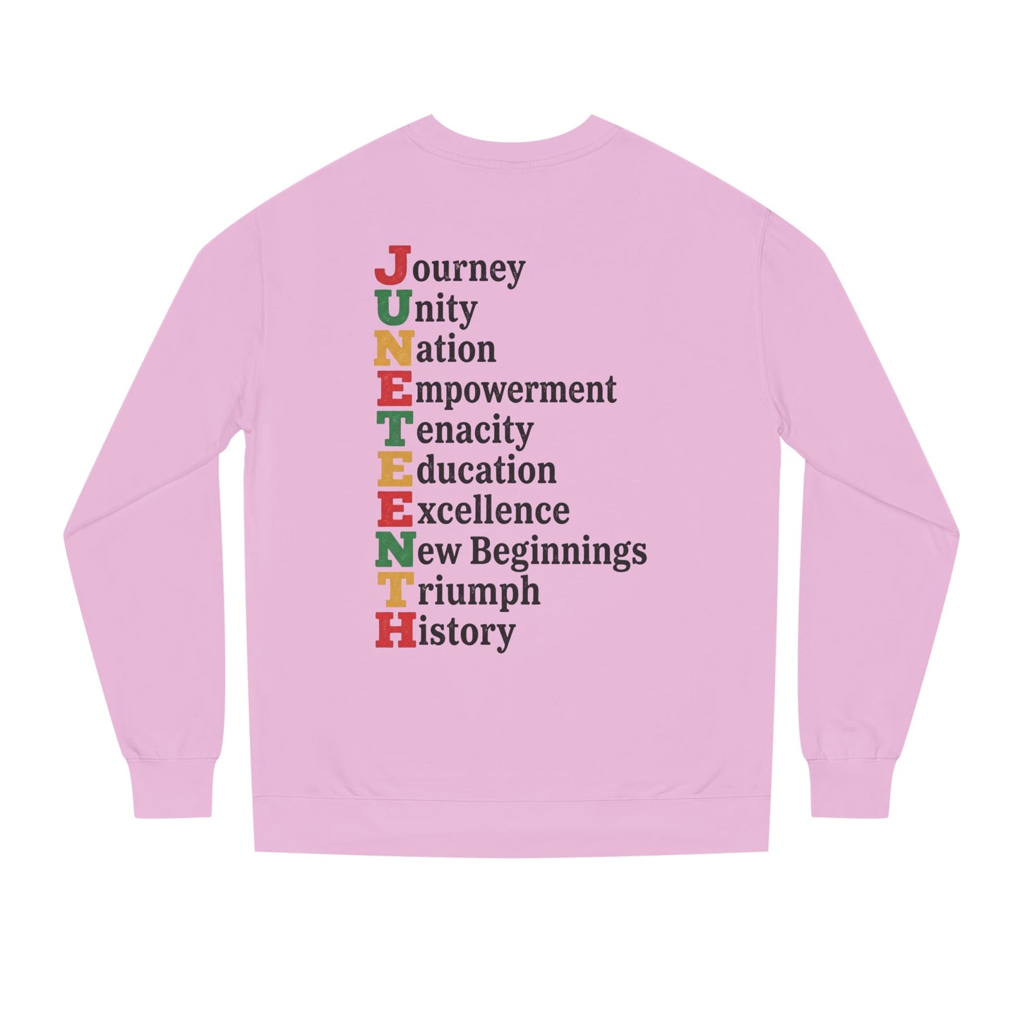 Juneteenth Acrostic Sweatshirt — Journey Unity Nation Empowerment Tee