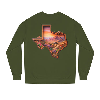 Texas Sunset Crewneck Sweatshirt — Scenic Lone Star State Landscape