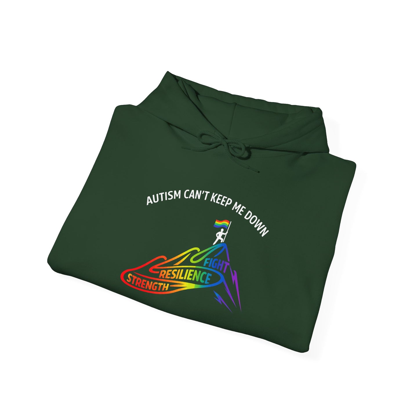 Autism Can't Keep Me Down Fight Resilience Strength Hoodie
