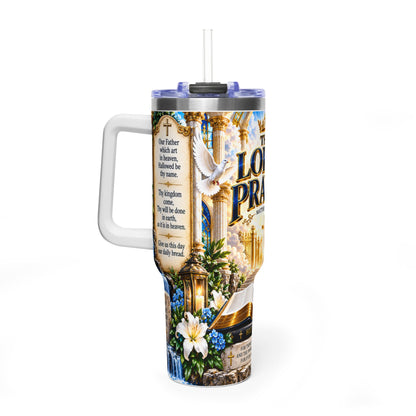 The Lord's Prayer 40oz Vacuum Tumbler — Christian Scripture Travel Mug