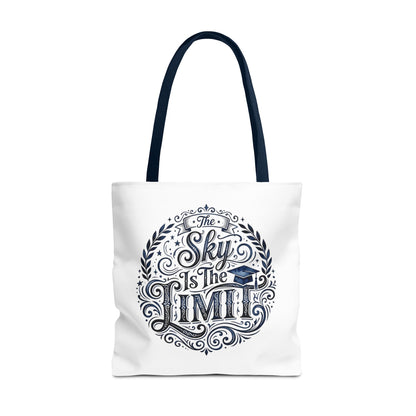 Graduation Tote Bag — "The Sky Is the Limit" Inspirational Canvas Tote