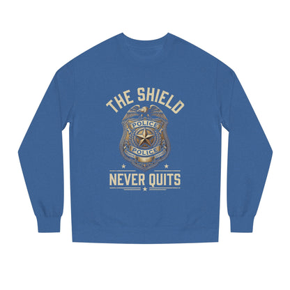 Police Badge Sweatshirt — "The Shield Never Quits"