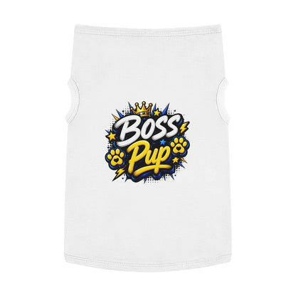 Boss Pup Pet Tank Top — Crowned 'Boss Pup' Graphic Dog Tank