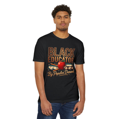 Black Educator T-Shirt — "By Popular Demand" Retro Apple School Tee