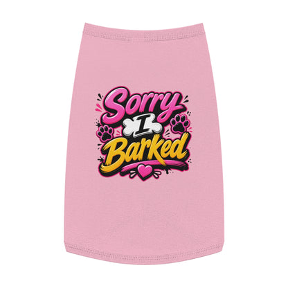 Dog Tank Top — “Sorry I Barked” Cute Paw Print Pet Shirt
