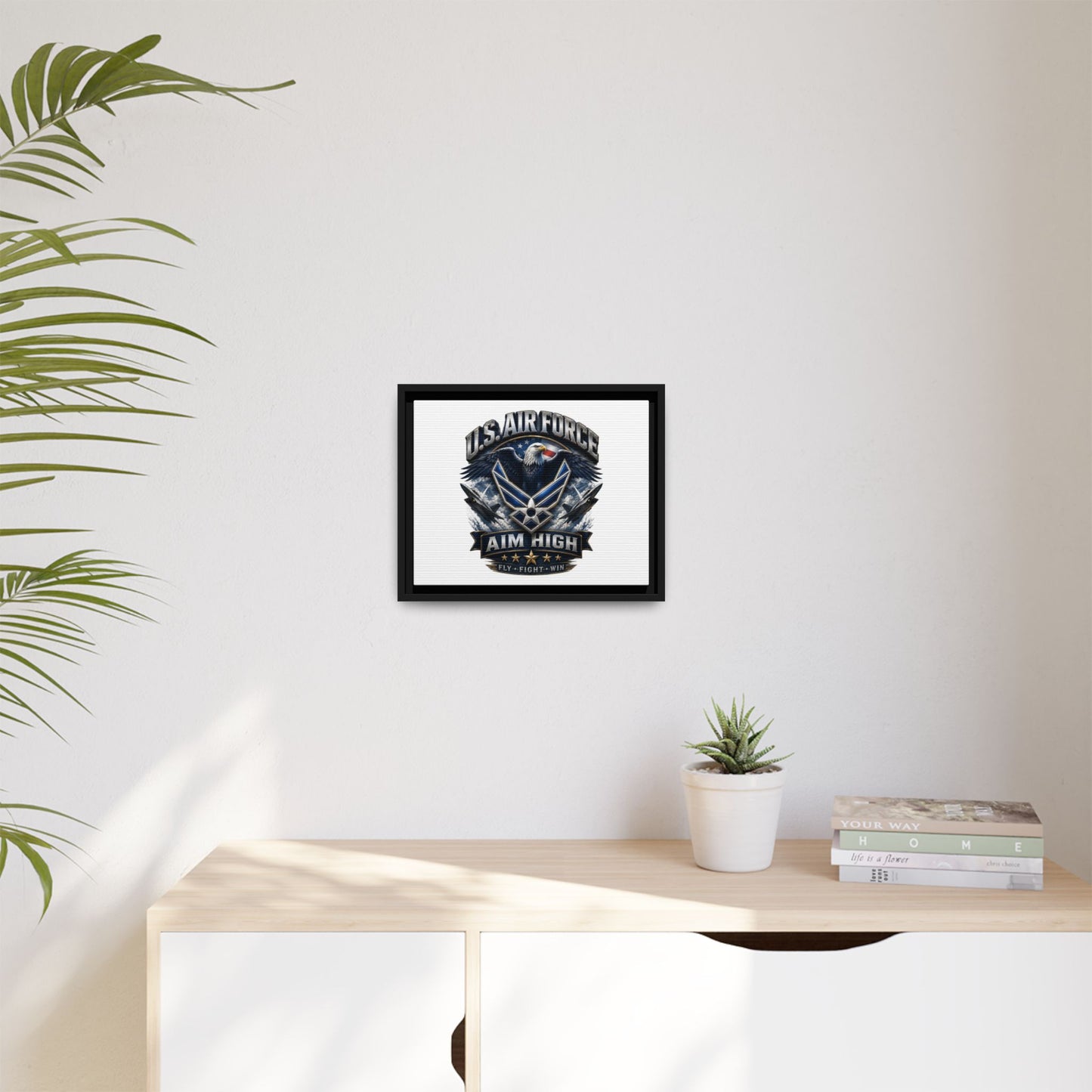 U.S. Air Force 'Aim High' Framed Matte Canvas Wall Art