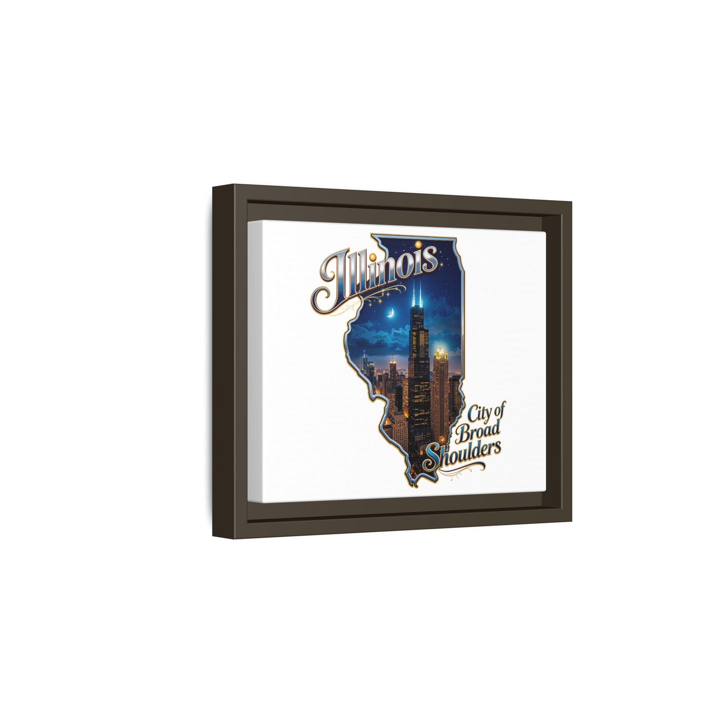 Illinois City of Broad Shoulders Matte Canvas Framed Wall Art