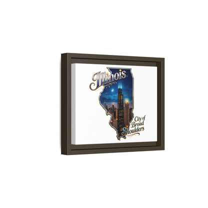 Illinois City of Broad Shoulders Matte Canvas Framed Wall Art