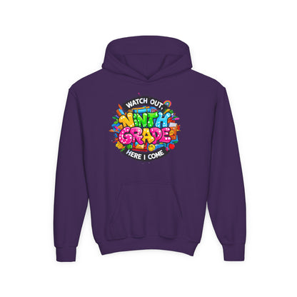 Kids' 4th Grade Hoodie – "Watch Out 4th Grade Here I Come" Colorful Back-to-School Sweatshirt