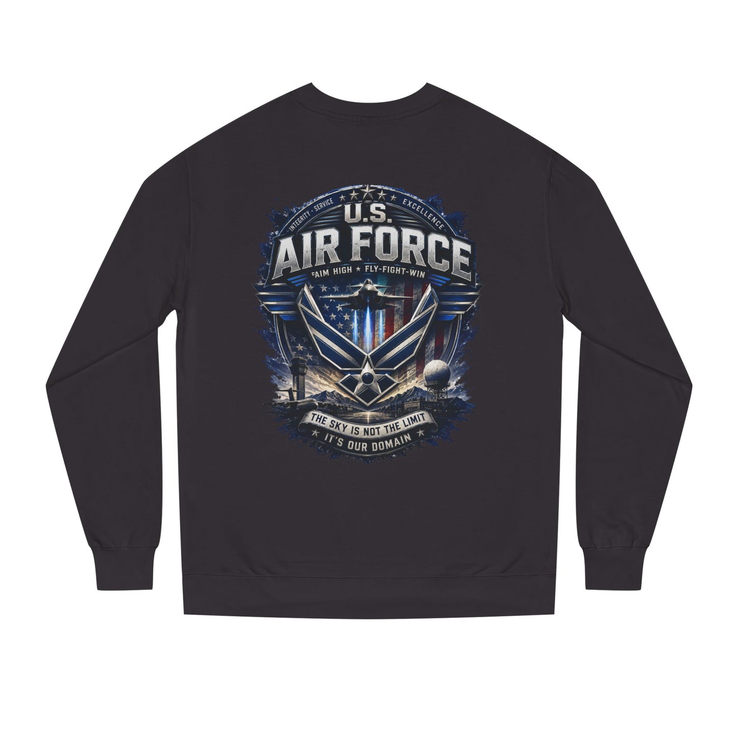Air Force Crewneck Sweatshirt - U.S. Military Emblem Graphic