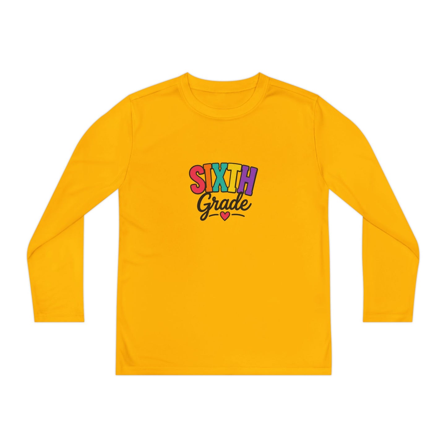 Sixth Grade Youth Long Sleeve Tee - Colorful Back-to-School Shirt