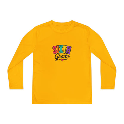 Sixth Grade Youth Long Sleeve Tee - Colorful Back-to-School Shirt