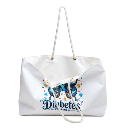 Diabetes Awareness Weekender Bag – Blue Butterfly Support Travel Tote