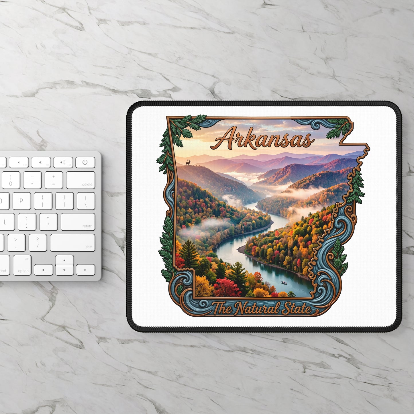 Arkansas Scenic Mouse Pad — 'The Natural State' River Landscape
