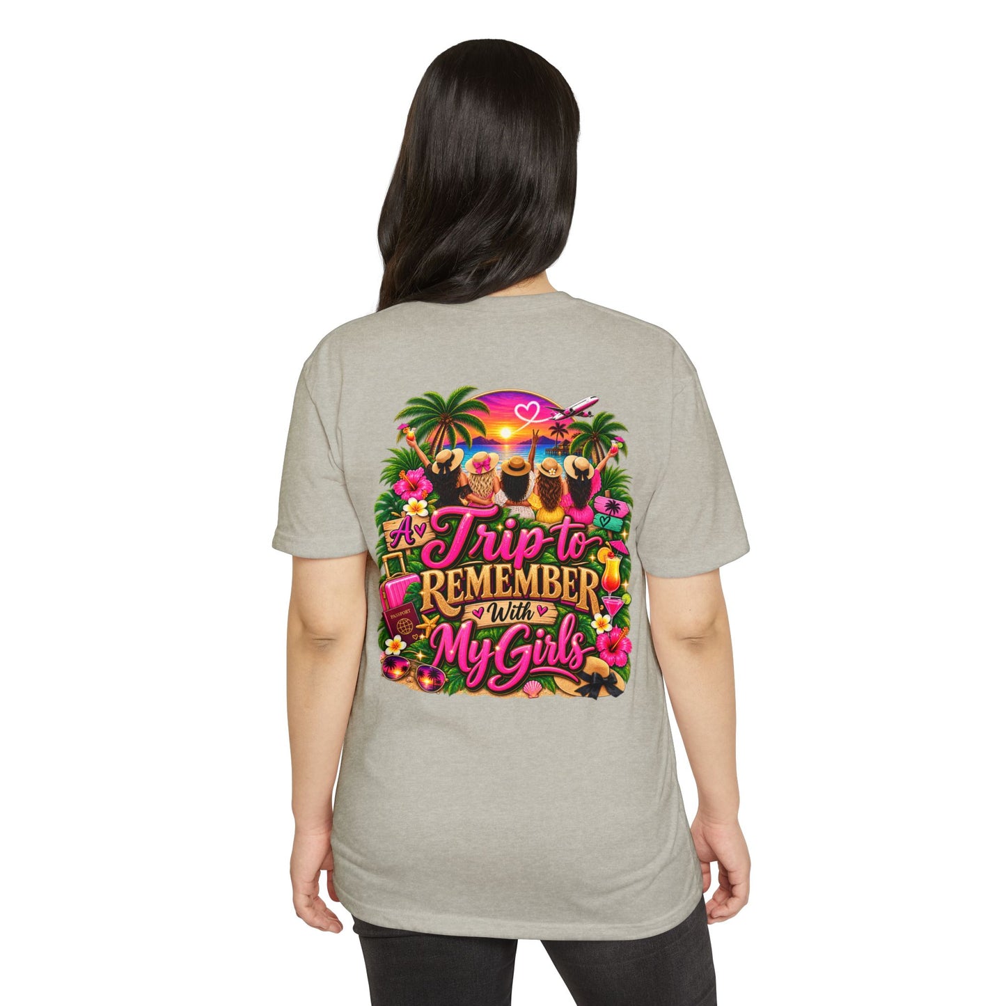 T-Shirt — 'A Trip to Remember With My Girls' Tropical Bachelorette/Besties Tee